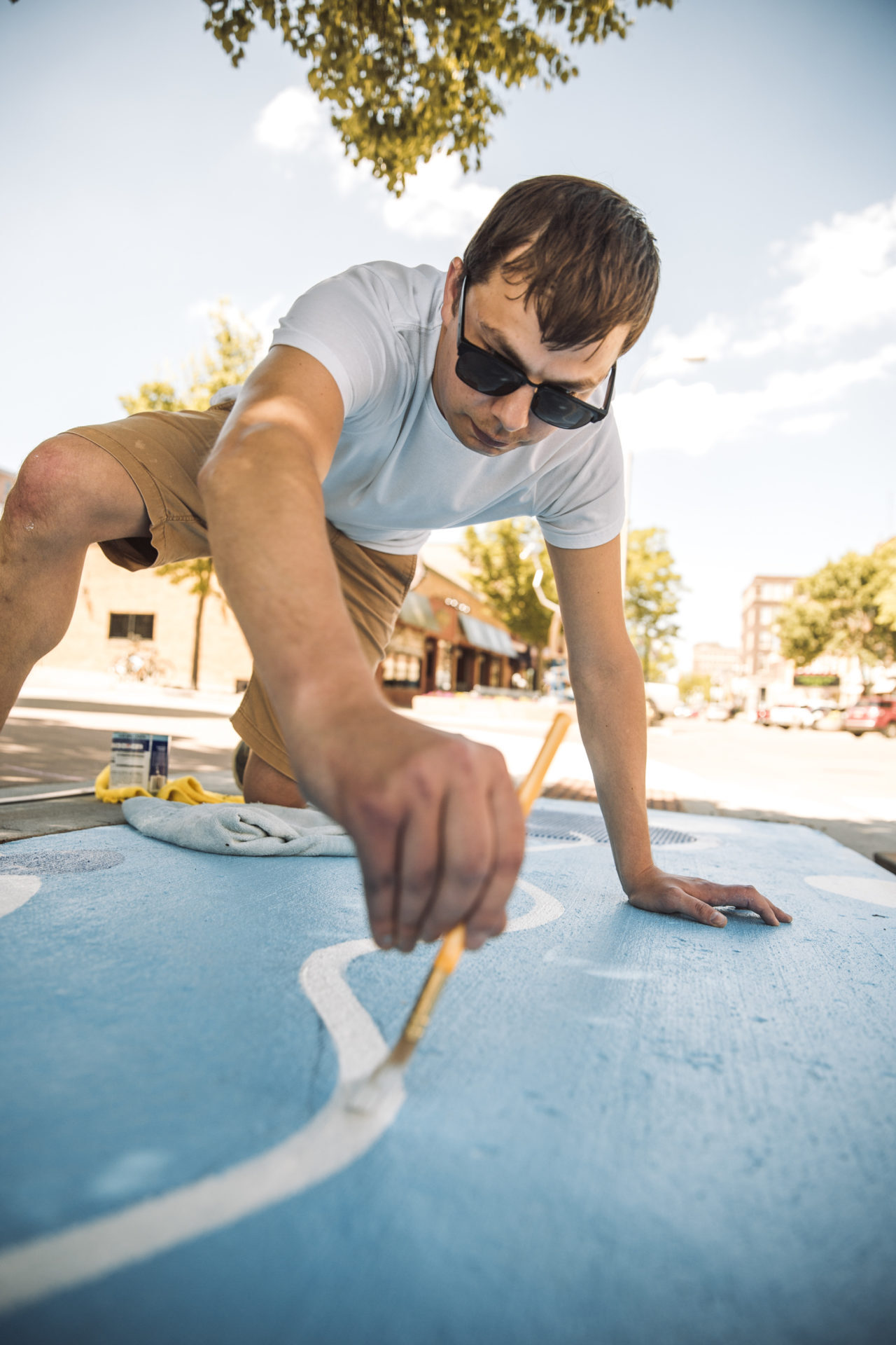 Brett painting a river