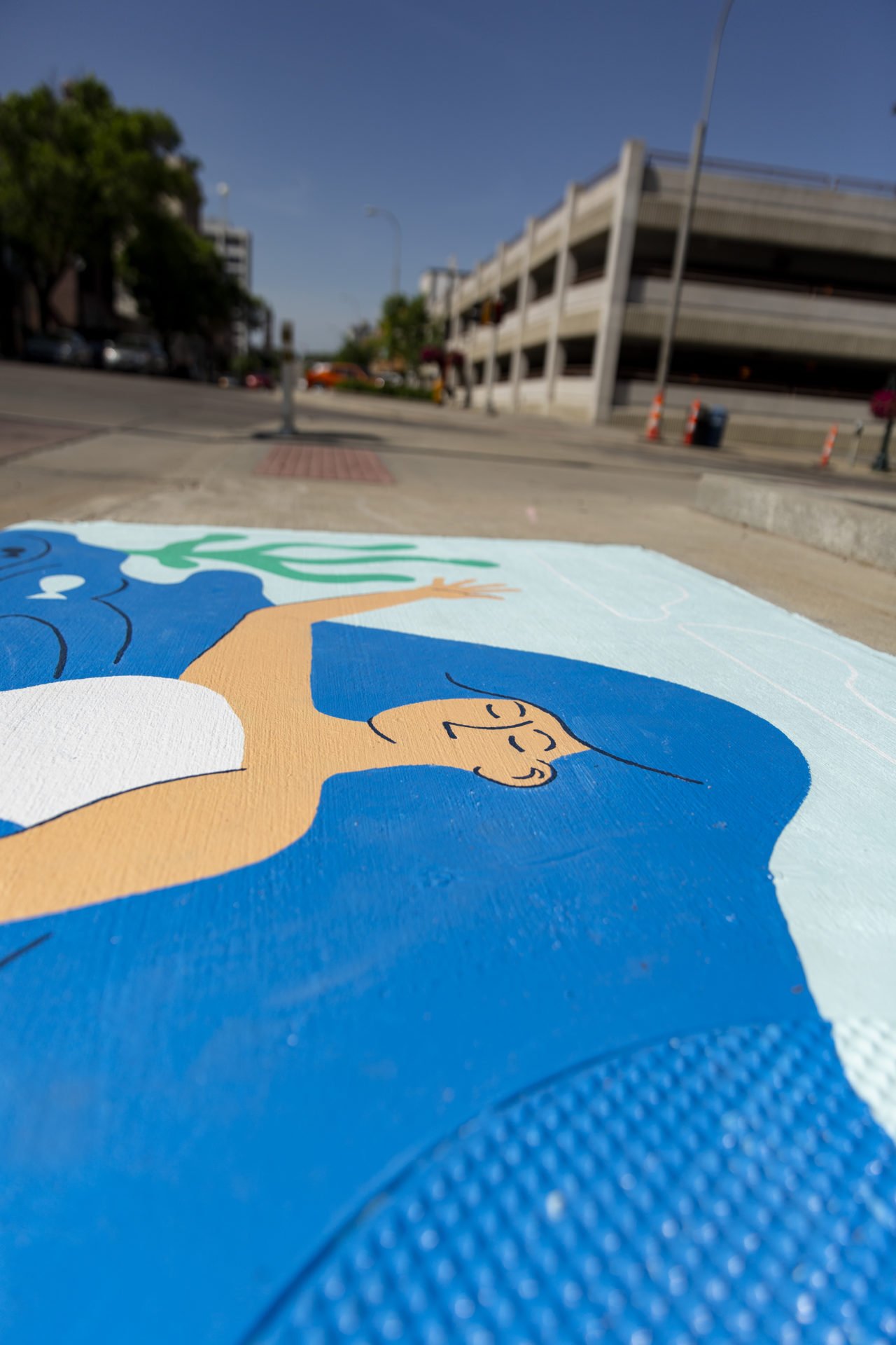 painting of person with blue hair