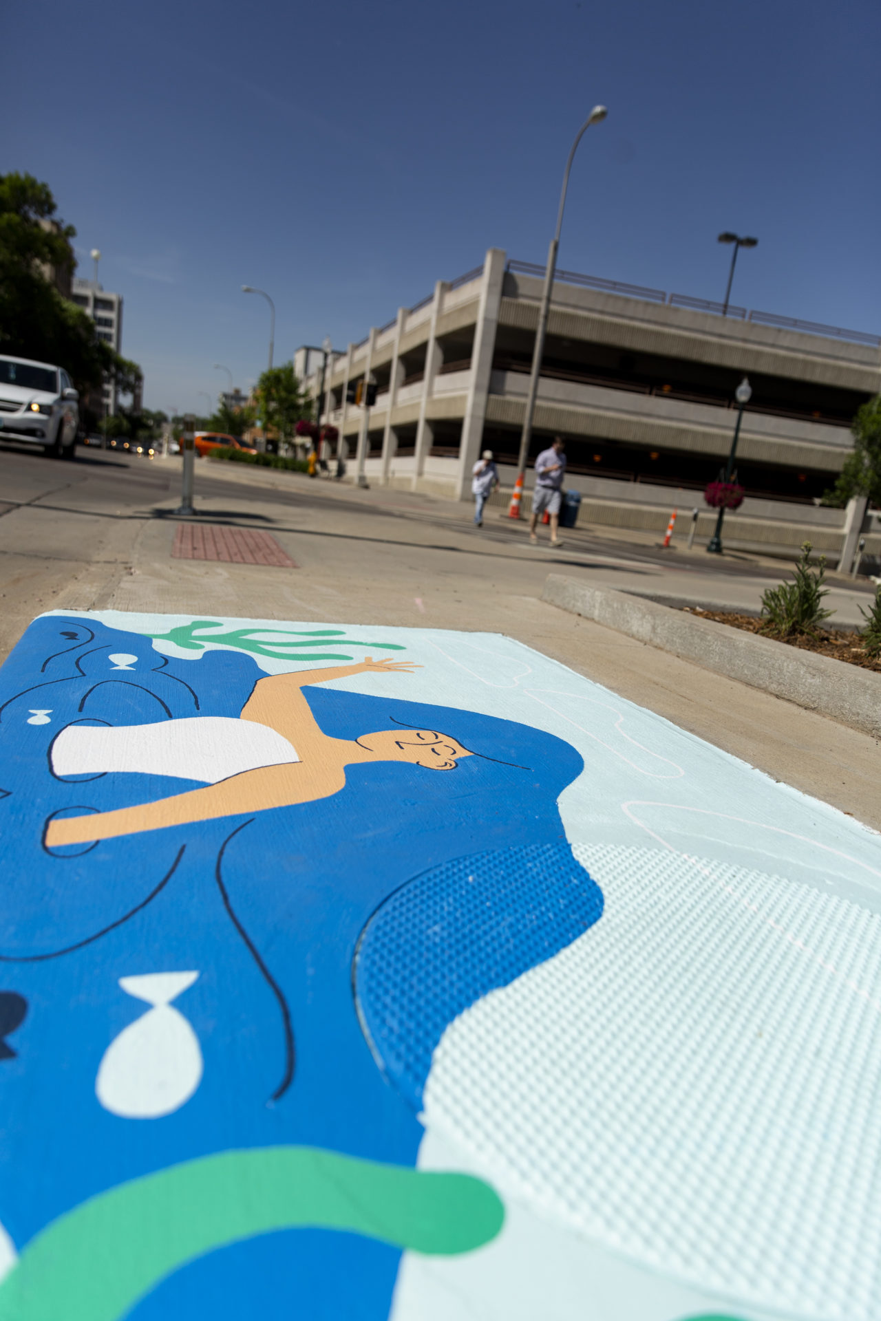 painting of person in water