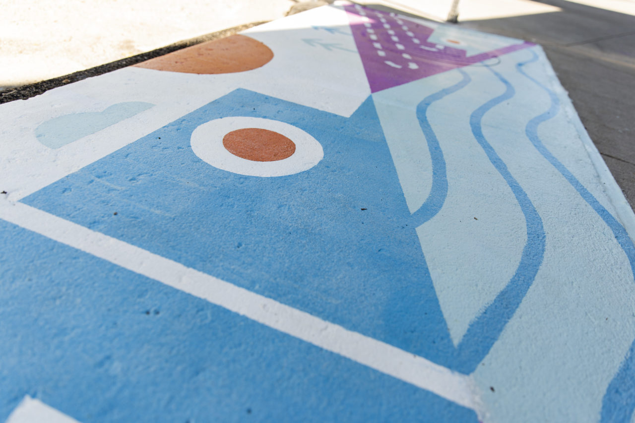 waterway with fish painting