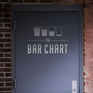 door that says bar chart