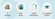 building, backpack, clipboard, and cap icons