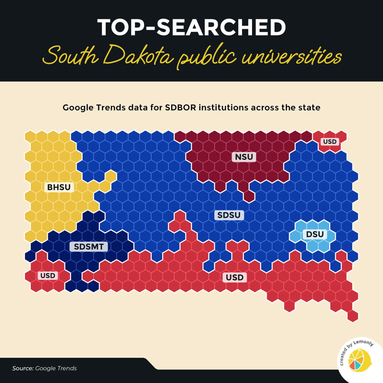 Most-Googled South Dakota Public Universities | Lemonly