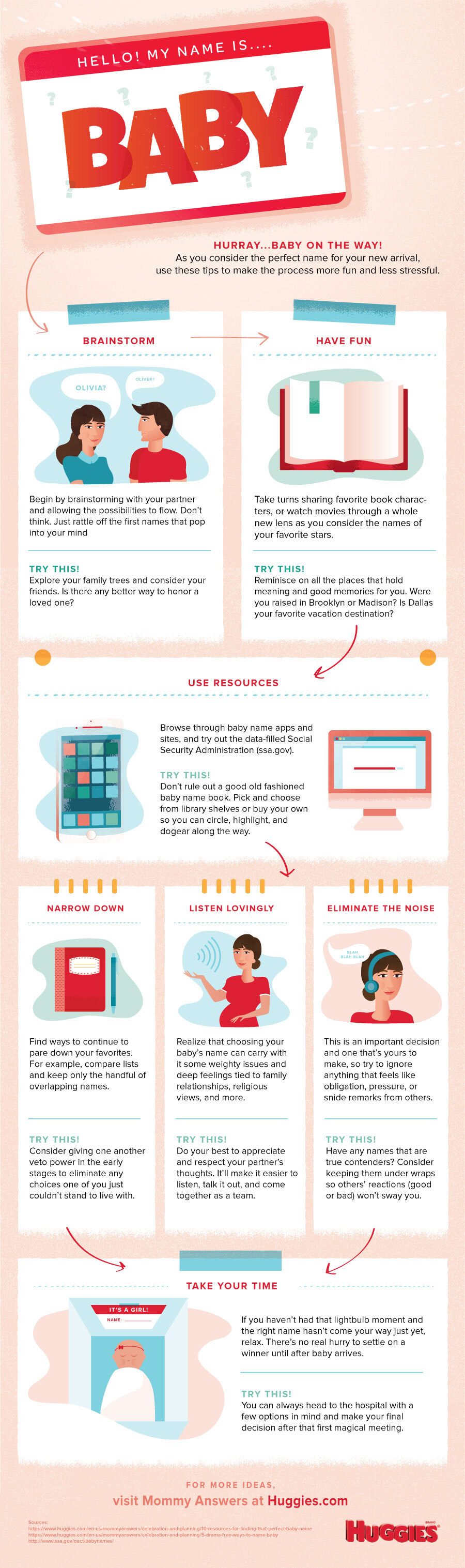 Baby Name infographic - Huggies