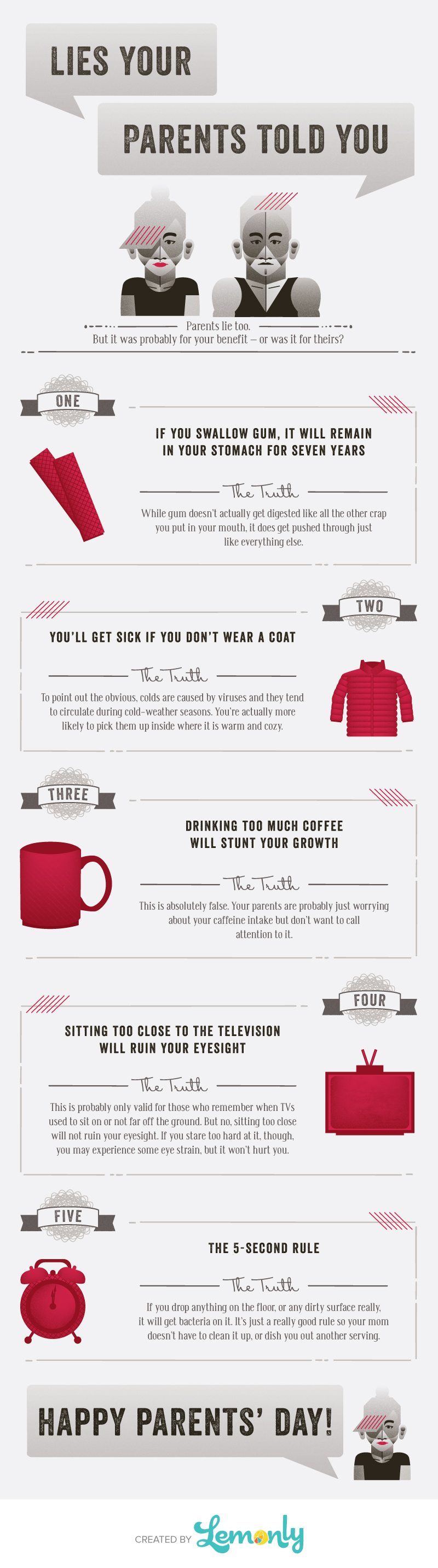 Lies Your Parents Told You Infographic | Lemonly